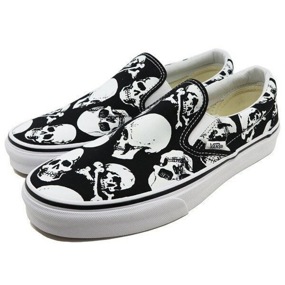 Vans Shoes Vans Classic Skull Print Slip On Sneakers Poshmark
